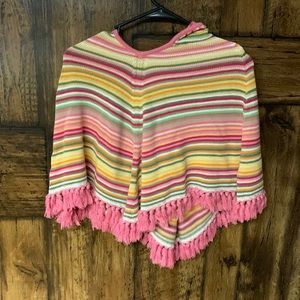Kids knit hooded poncho Gap